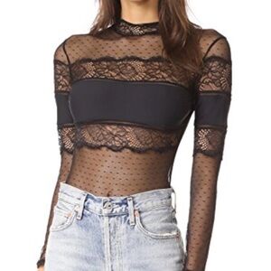 NWT Black lace bodysuit